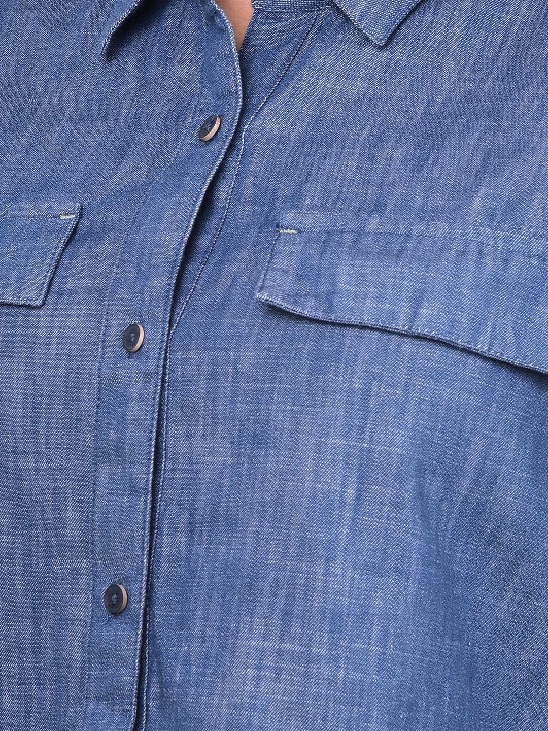 Numero Uno Women Cropped Denim Shirt